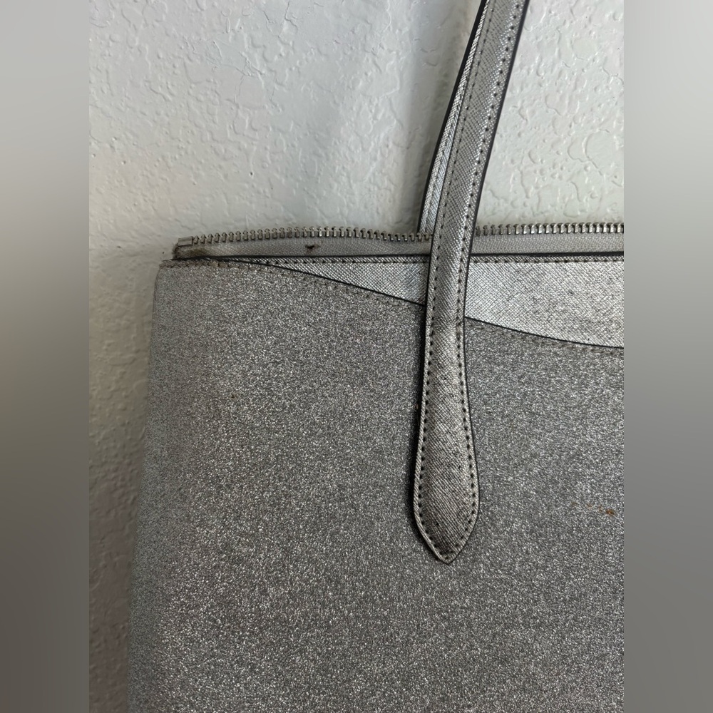 kate spade Silver Sparkle Tote with Top Zip - Picture 3 of 14